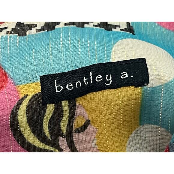 Y2K Bentley A Babydoll Dress Size 0 Chiffon Retro Graphic Ladies Twee Academia - Picture 7 of 8